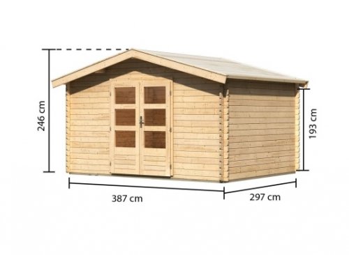 Dřevěný zahradní domek s podlahou 387 x 297 cm Dekorhome