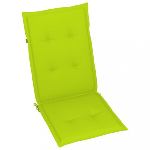Zahradní židle 2 ks teak / látka Dekorhome - BAREVNÁ VARIANTA: Světle zelená
