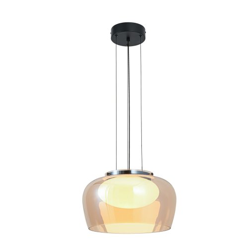 Lampa wisząca Insieme 35 szklana z kloszem bursztynowym nad stół