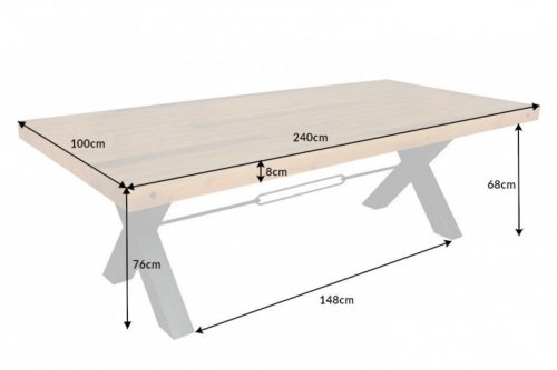 Jídelní stůl THETIS 55 mm Dekorhome - ROZMĚR: 200x100x76 cm