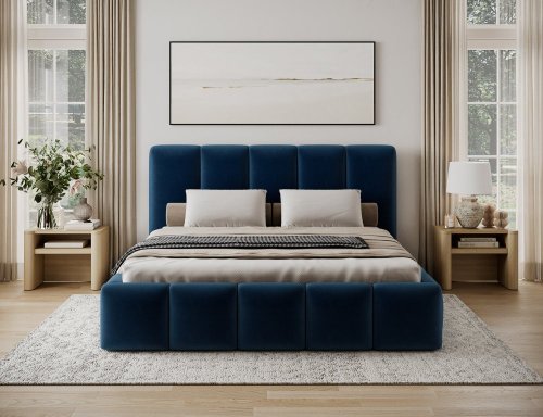 Posteľ Edvige + Drevený rám + plynový piest + kontajner 180x200