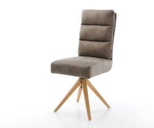 Otočná stolička Pela-Flex taupe vintage z mikrovlákna s drevenou