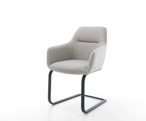 Jídelní židle Pejo-Flex Stripes světle šedá konzolová podnož plochá