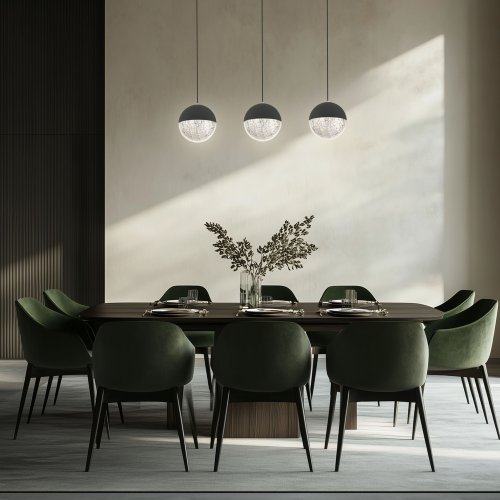 Závesná lampa čierna LED páska 5W Furni