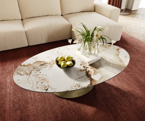 Konferenčný stolík Edge oválny 140x80 cm keramika Minas Melange Conis