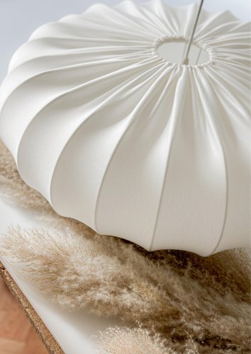 Škandinávska závesná lampa CAFEE' - s krémovým tienidlom v latte 66 cm - moderné stropné osvetlenie do obývačky a jedálne E27