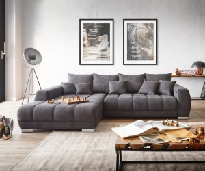 Pohovka Nabor 300x230 cm Černá Levá včetně elektrická vásuvná funkce