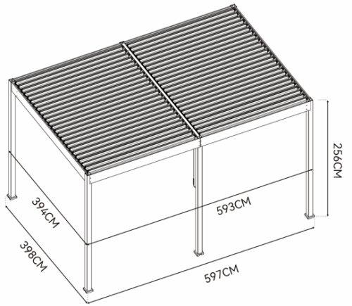 Bioklimatická pergola 6x4 m INTRO DUO
