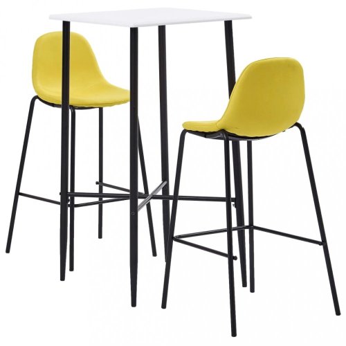 Barový set 3ks textil / bílá Dekorhome