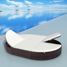 Zahradní polohovací postel s poduškou