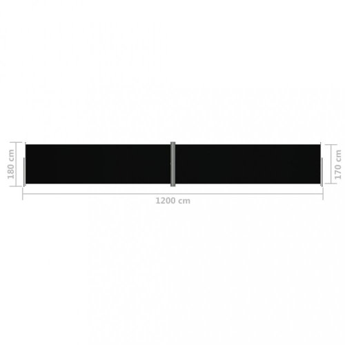 Zatahovací boční markýza 180x1200 cm Dekorhome - BAREVNÁ VARIANTA: Černá