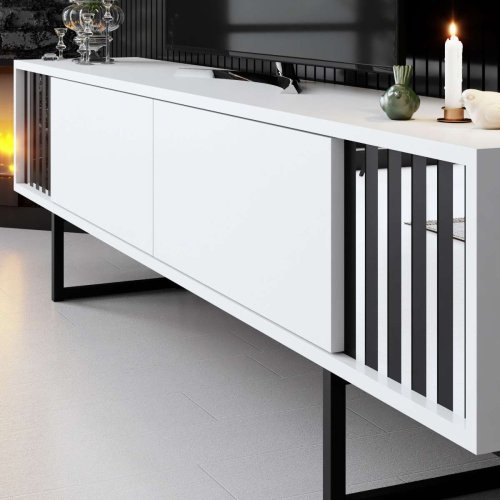 TV stolek Chrome Line - White, Black