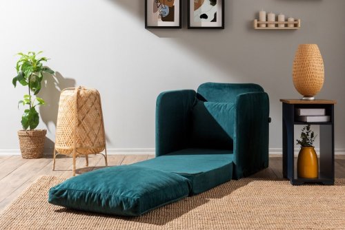 Rozkladacie kreslo Saga Single - Petrol Green