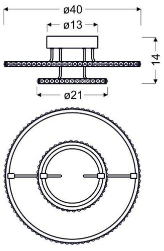 Okrúhle LED stropné svietidlo chrómové stropné svietidlo 36W 3000K Adel