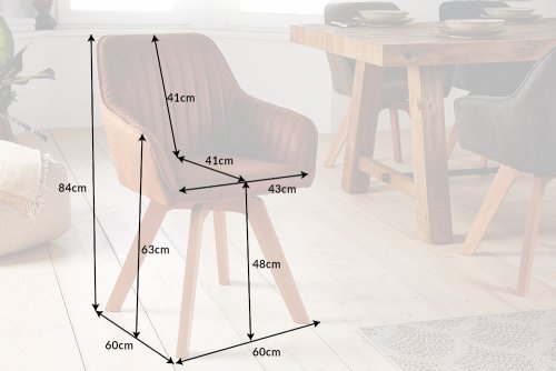 Otočné jídelní křeslo 2 ks NESTOR Dekorhome