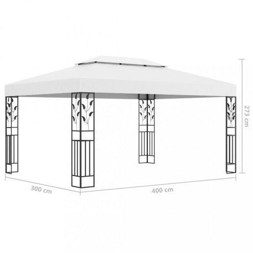 Záhradný altánok s dvojitou strechou 3 x 4 m Dekorhome - BAREVNÁ VARIANTA: Antracit