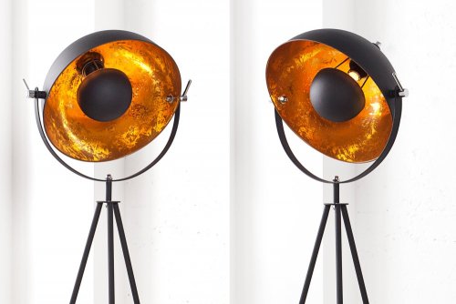 Stojací lampa BRUSEL Dekorhome - BAREVNÁ VARIANTA: Černá / zlatá