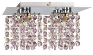 Stropní lampa chrom/fialové krystaly 4xG9 Classic