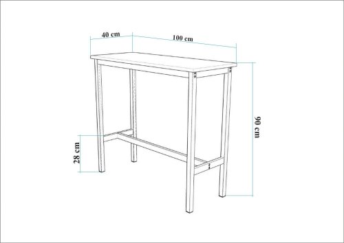 Bar Table & Stool Set (3 Pieces) Mola Set 100 - Karina White