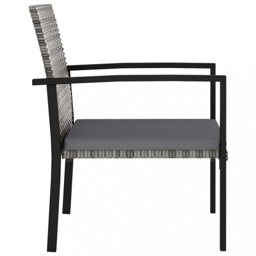 Zahradní židle 2 ks polyratan / látka Dekorhome - BAREVNÁ VARIANTA: Černá