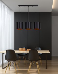 Závesná lampa čierna 3xE27 Candida