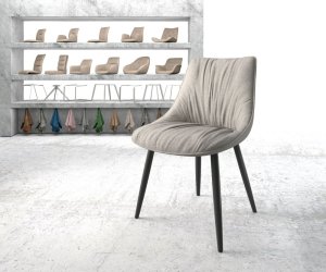 Jídelní židle Elda-Flex Stripes Light Grey 4-nohá kónická černá