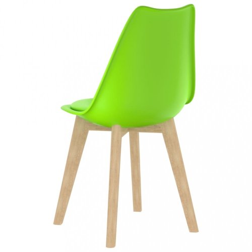 Jedálenská stolička 4 ks plast / umelá koža / buk Dekorhome - BAREVNÁ VARIANTA: Zelená