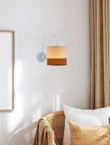 Nástenná lampa Bianco biela 1x40W e27 tienidlo biela+orech