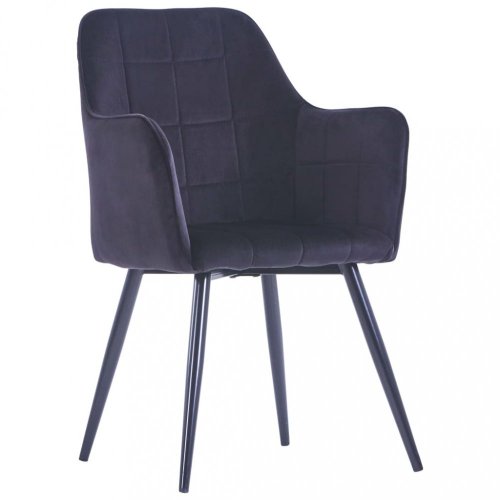 Jídelní židle 4 ks samet / ocel Dekorhome - BAREVNÁ VARIANTA: Modrá