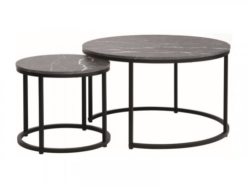 Konferenční stolek 2 ks DION - BAREVNÁ VARIANTA: Černá / bílá