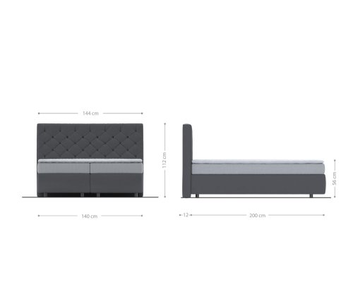 Boxspring postel Dream-Great 140x200 cm koženka bílá s matrací