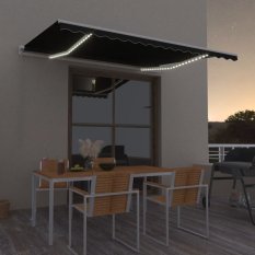 Ručně zatahovací markýza s LED světlem 450x300 cm Dekorhome