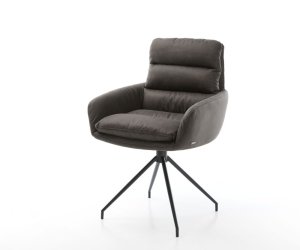 Abelia-Flex otočná stolička s podrúčkami antracitová vintage krížová