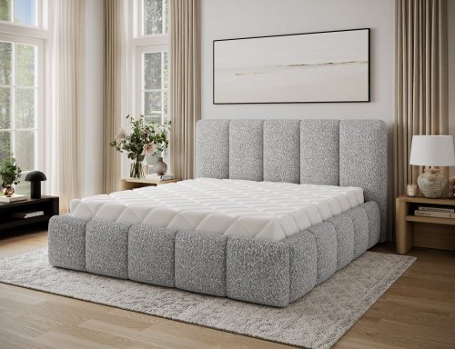 Posteľ Edvige + Drevený rám + plynový piest + kontajner 180x200