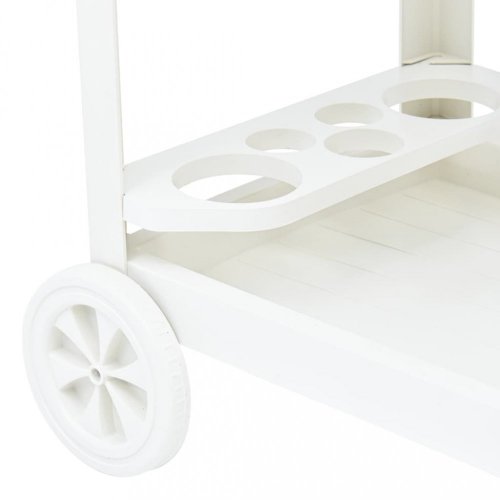 Nápojový vozík plast Dekorhome - BAREVNÁ VARIANTA: Bílá