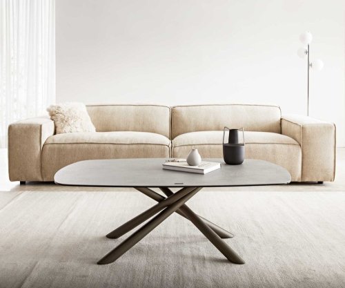 Konferenčný stolík Sarita 120x70 cm keramika Aspetto Concreto betónová
