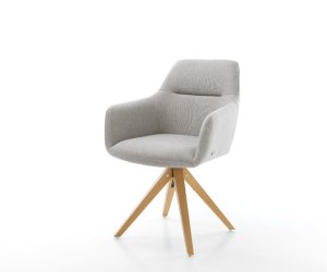 Jídelní židle Pejo-Flex Stripes světle šedá dřevěná podnož hranatá