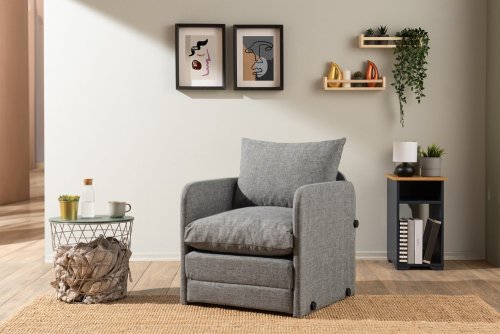 Rozkladacie kreslo Saga Single - Light Grey