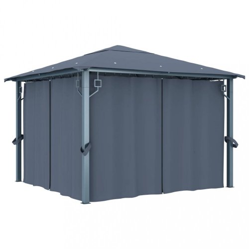 Záhradný altánok so závesmi 3x3 m Dekorhome