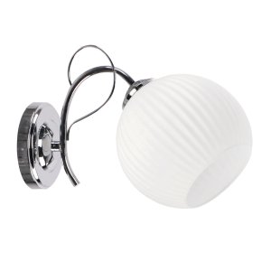 TARTINE lampa kinkiet chromowy 1x40W E27 klosz biały