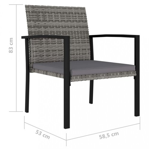 Zahradní židle 2 ks polyratan / látka Dekorhome - BAREVNÁ VARIANTA: Černá