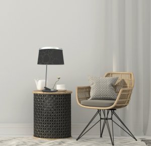 Stolná lampa 1X60W E27 čierny chróm IMPRESJA