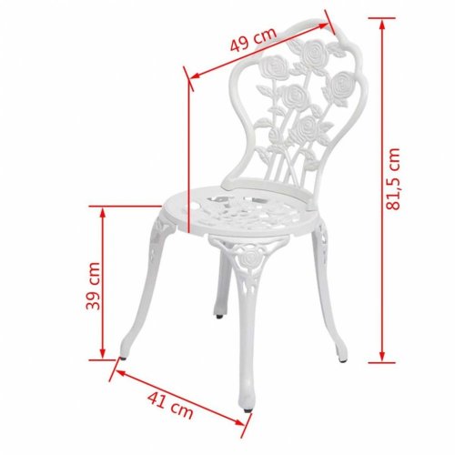 Zahradní bistro židle 2 ks litý hliník - BAREVNÁ VARIANTA: Bílá