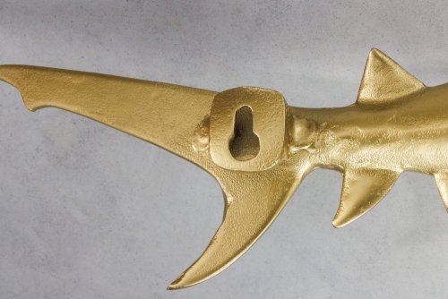 Nástenná dekorácia žralok DAKENTA 2 ks Dekorhome - BAREVNÁ VARIANTA: Zlatá