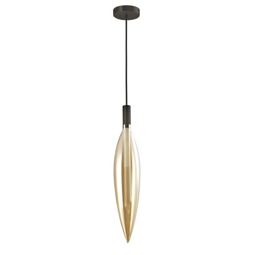 Lampa wisząca Nordic szklana tuba do salonu klosz bursztynowy pojedyncza