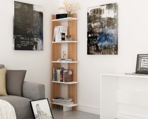 Knižnica Als - Teak, White
