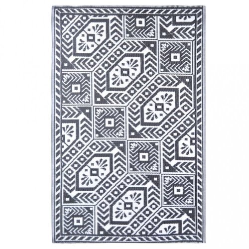 Vonkajší koberec 182 x 122 cm Dekorhome - BAREVNÁ VARIANTA: Čierna / biela
