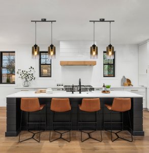 Závesná lampa Aspra čierna 2x60W e27 jantárové tienidlo