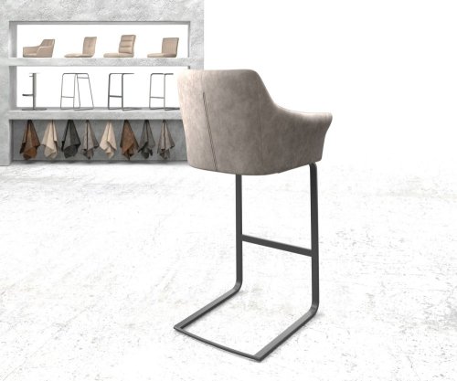 Barová židle Yulo-Flex vintage taupe konzolová podnož plochá kovová