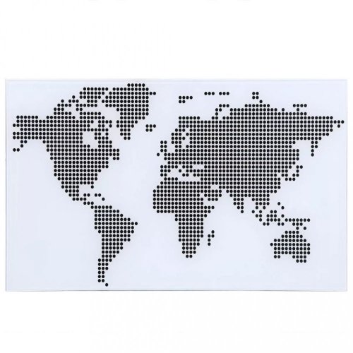 Skleněný psací stůl mapa světa Dekorhome